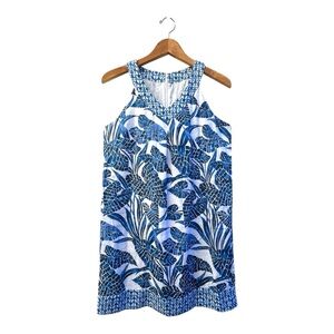 Tommy‎ Bahama Mosaic Palm Linen Dress
Blue tropical print on white
100% Linen